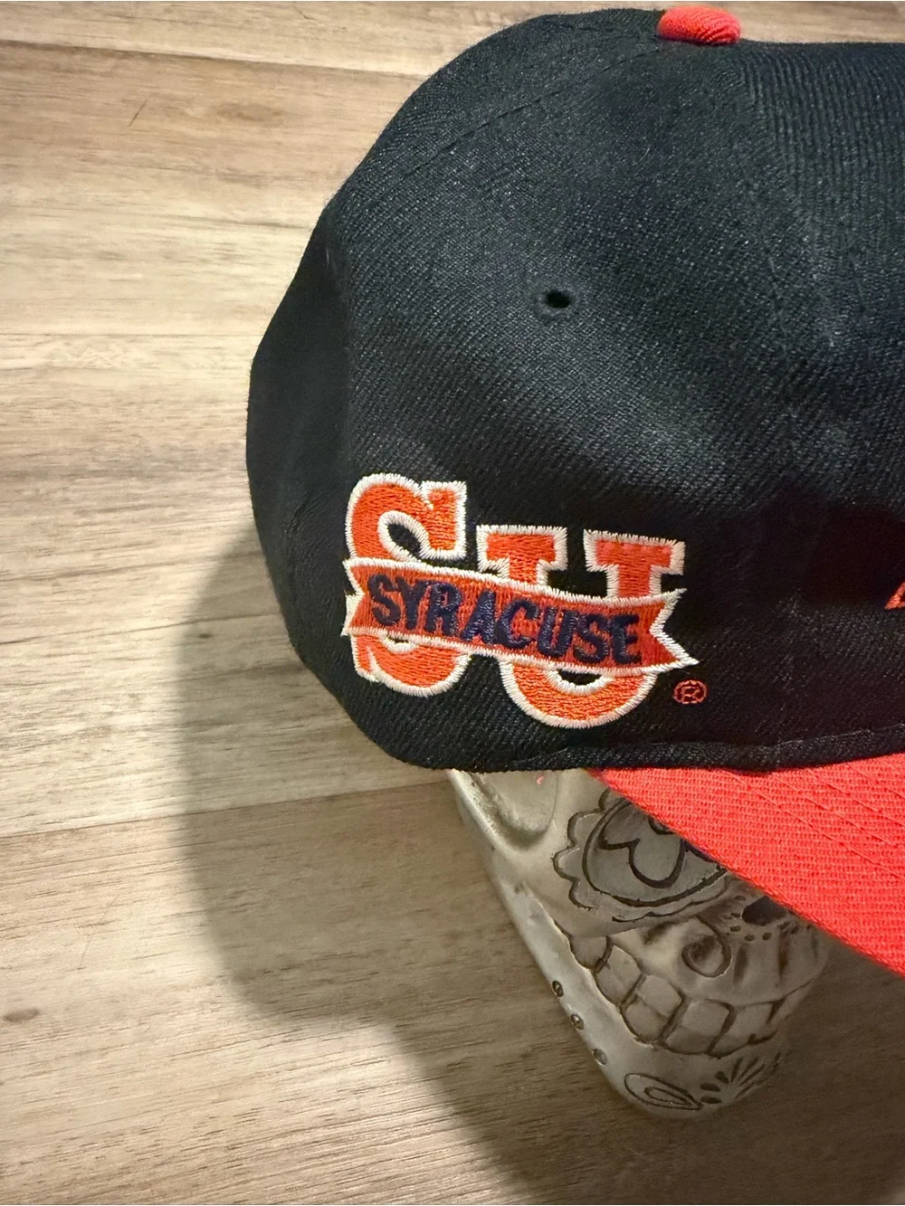 Vtg Syracuse Orangeman Snapback Sports Specialties Hat Script Wool Black Dome - Picture 2 of 9